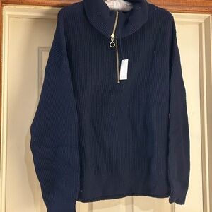 Talbots NWT Navy Blue Half-Zip women’s Sweater